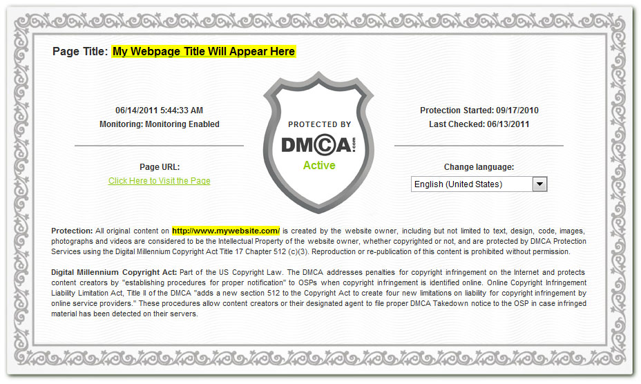What is the DMCA Protection Badge?