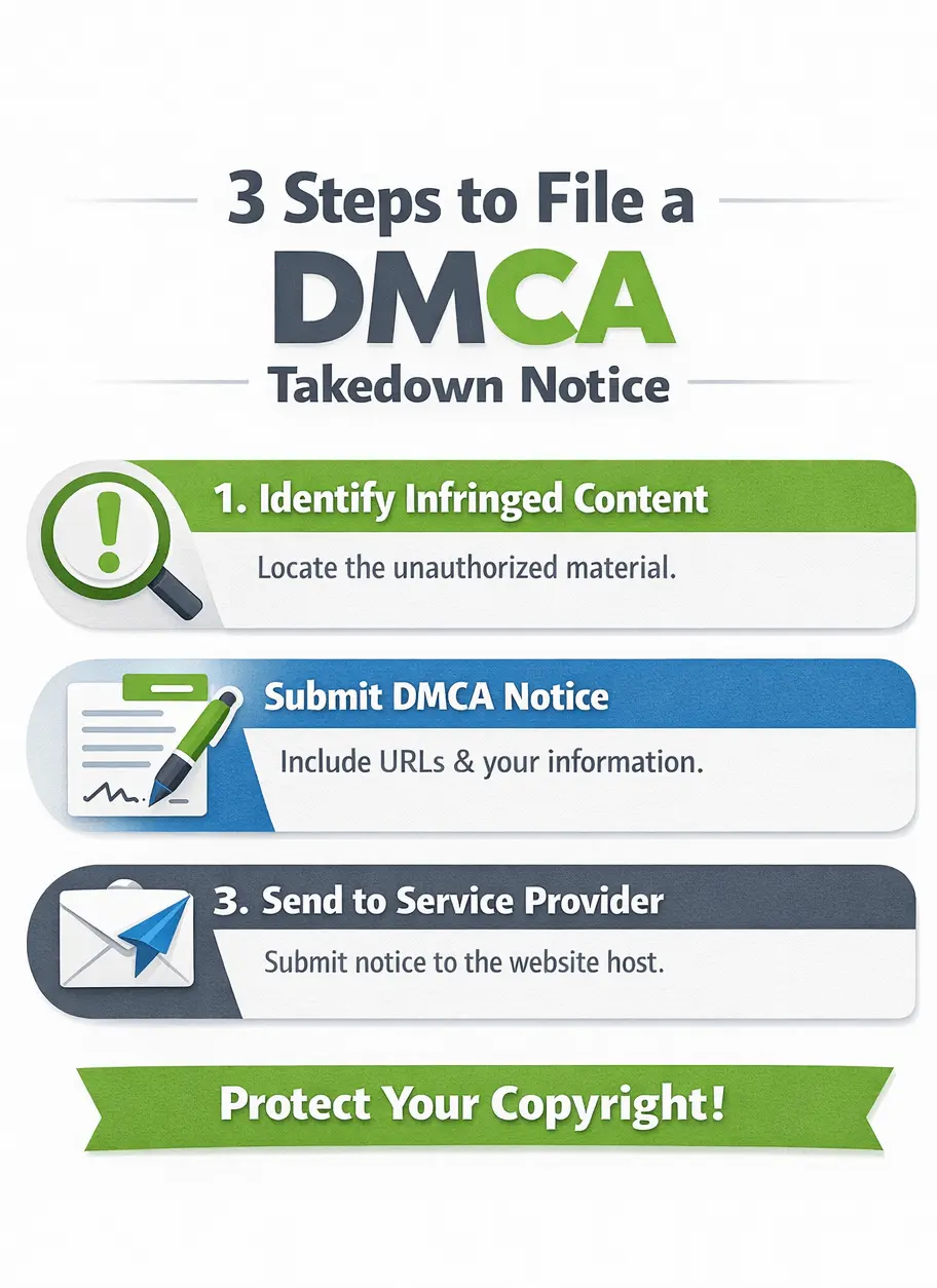 3-step overview of the DMCA takedown process