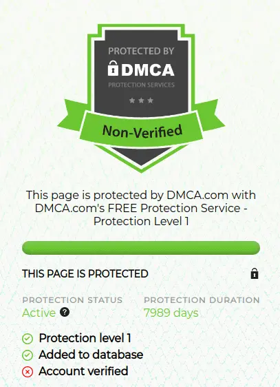image showing non-verified dmca.com badge