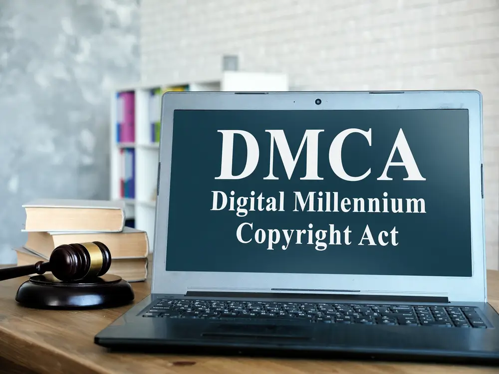 laptop showing digital millennium copyright act