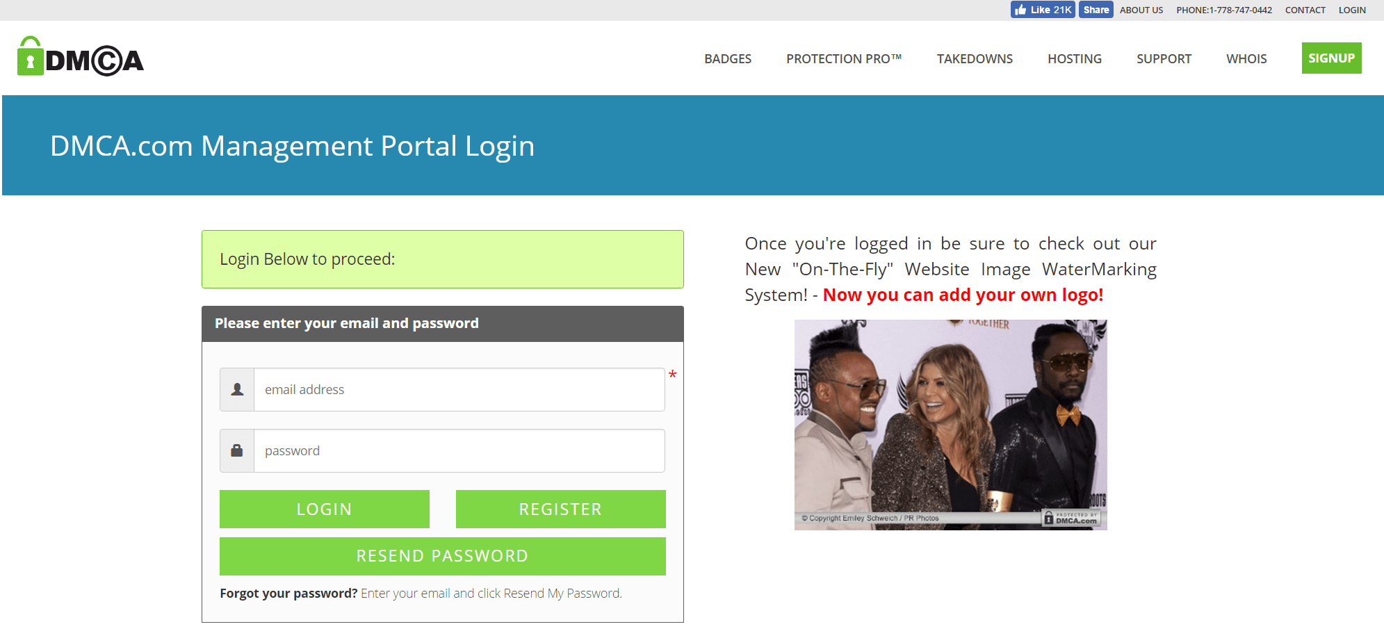 Login to the DMCA.com Client Services Portal.
